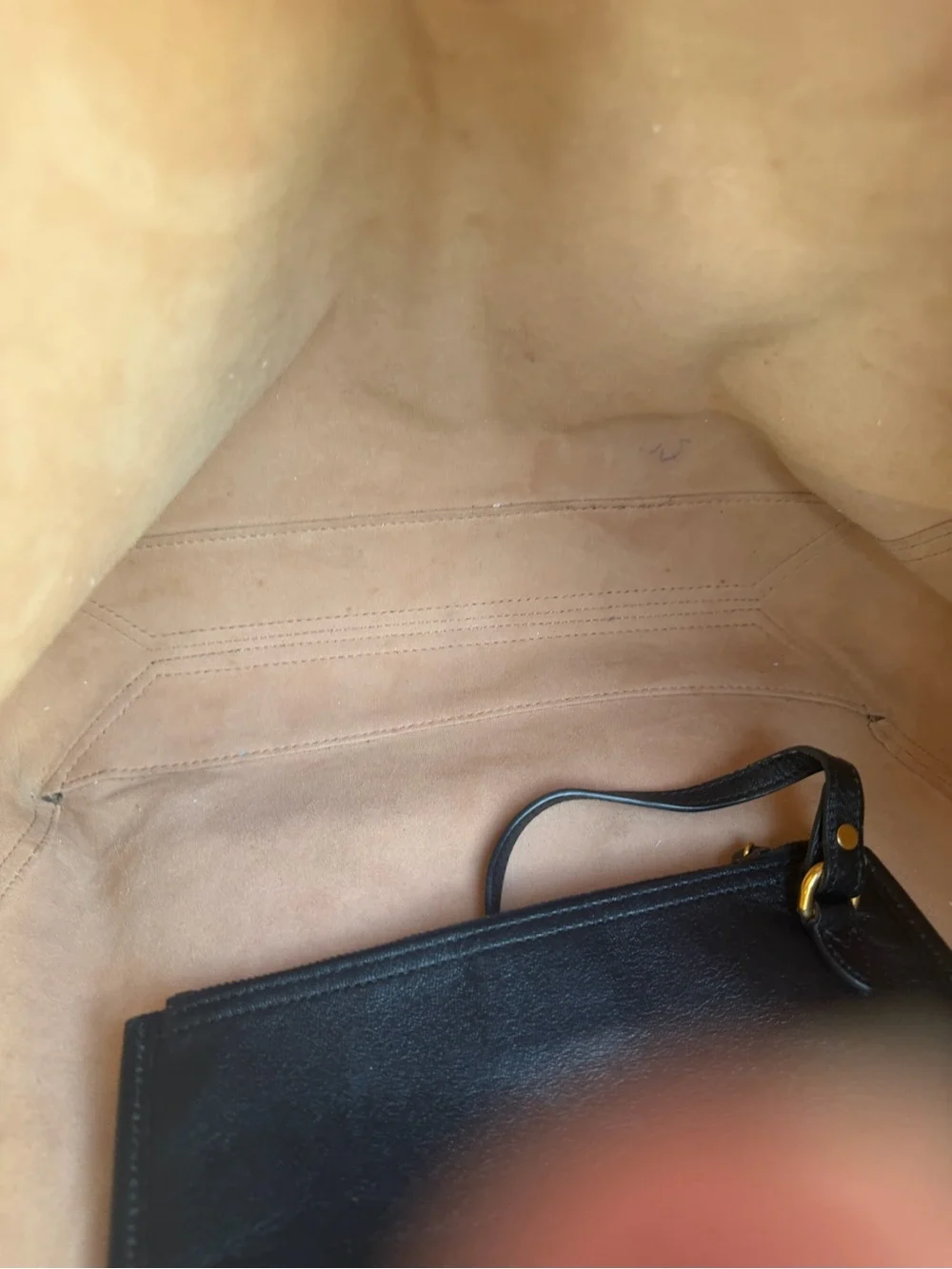 Gucci Black Leather Tote with Gold Double G Emblem